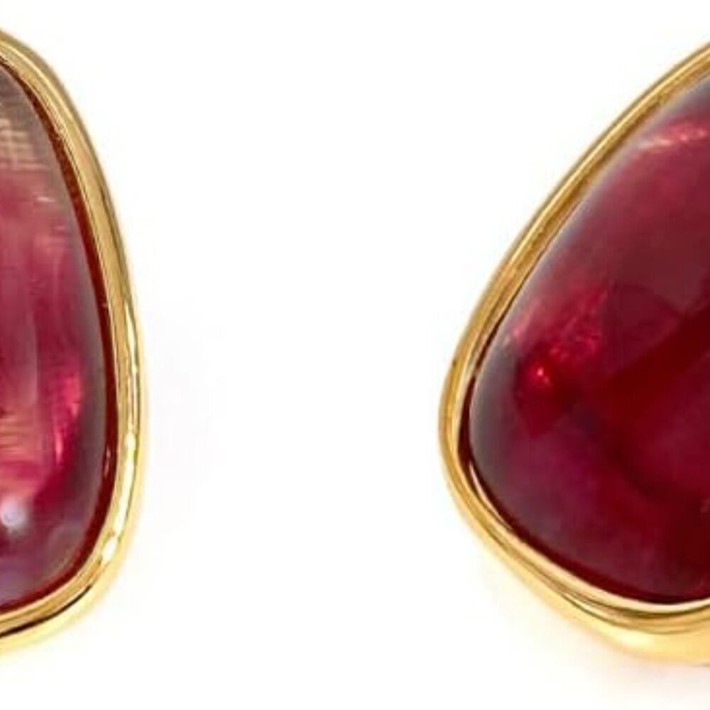 Rectangle Stud Earrings Abalone Amber Turquoise R… - image 1